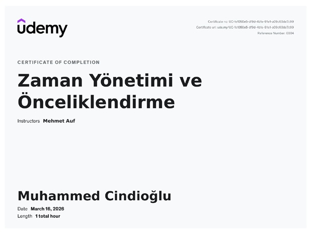 Zaman Yönetimi ve Önceliklendirme